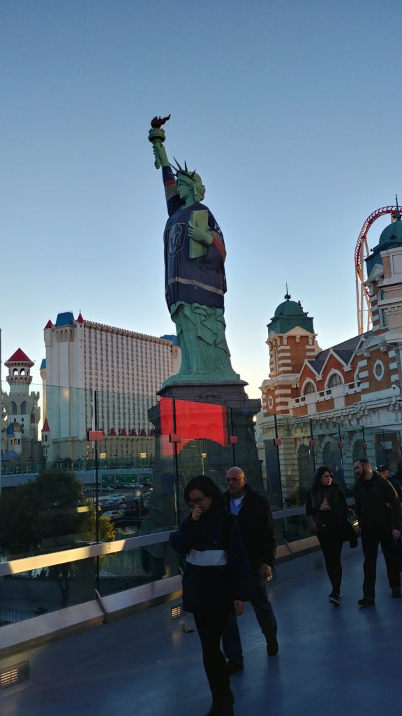 Las Vegas Statue of Liberty with Black Knights shirt